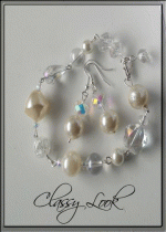 Комплект Гривна с кристали и обици за булка - White Bride by Rose Absolute
